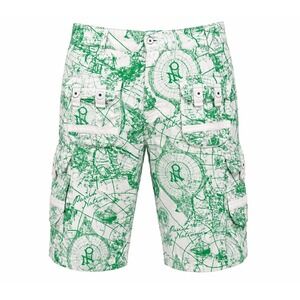 Parish Nation Cargo Shorts Men Size 36 Green Graphic Print Y2K Streetwear